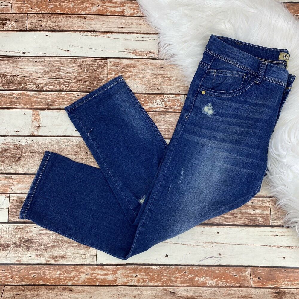 Democracy Women's Ankle Straight Leg Jeans Sz 6 Stretch Style # B1207O3JB Zip